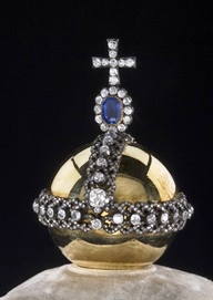 Imperial Orb, in Red Gold, 1784 with Diamond Surround and Indian Light-Blue Diamonds of 47 Carats